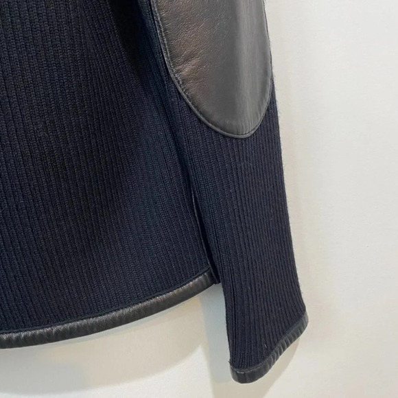 Identify 100% Leather Knit Fitted Jacket with Mock Cowl Neck 🇨🇦 Made - Picture 6 of 17